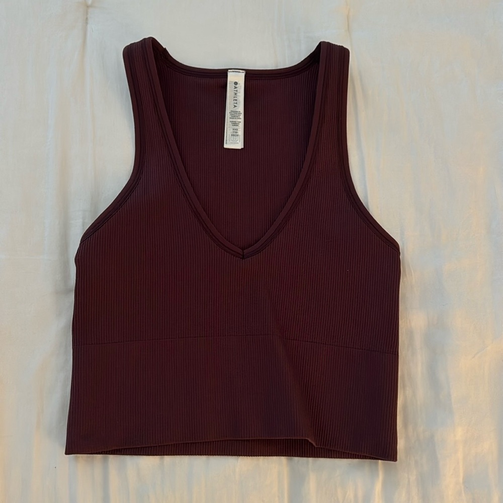 V-neck ribbed cropped tank